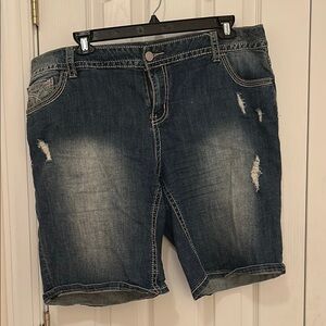 Distressed Denim Shorts